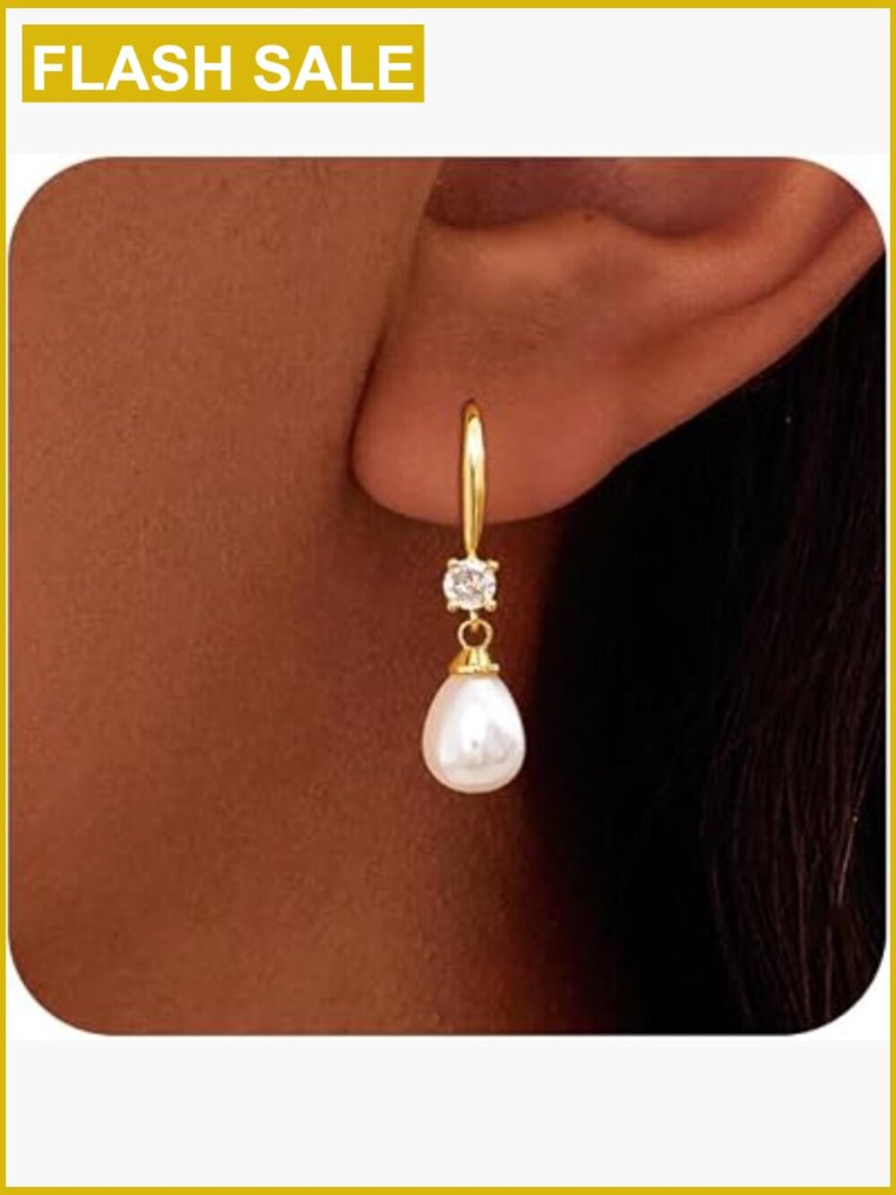 14k Gold Plated Pearl Drop Dangle Earrings Women Bridal Wedding Jewelry Gift